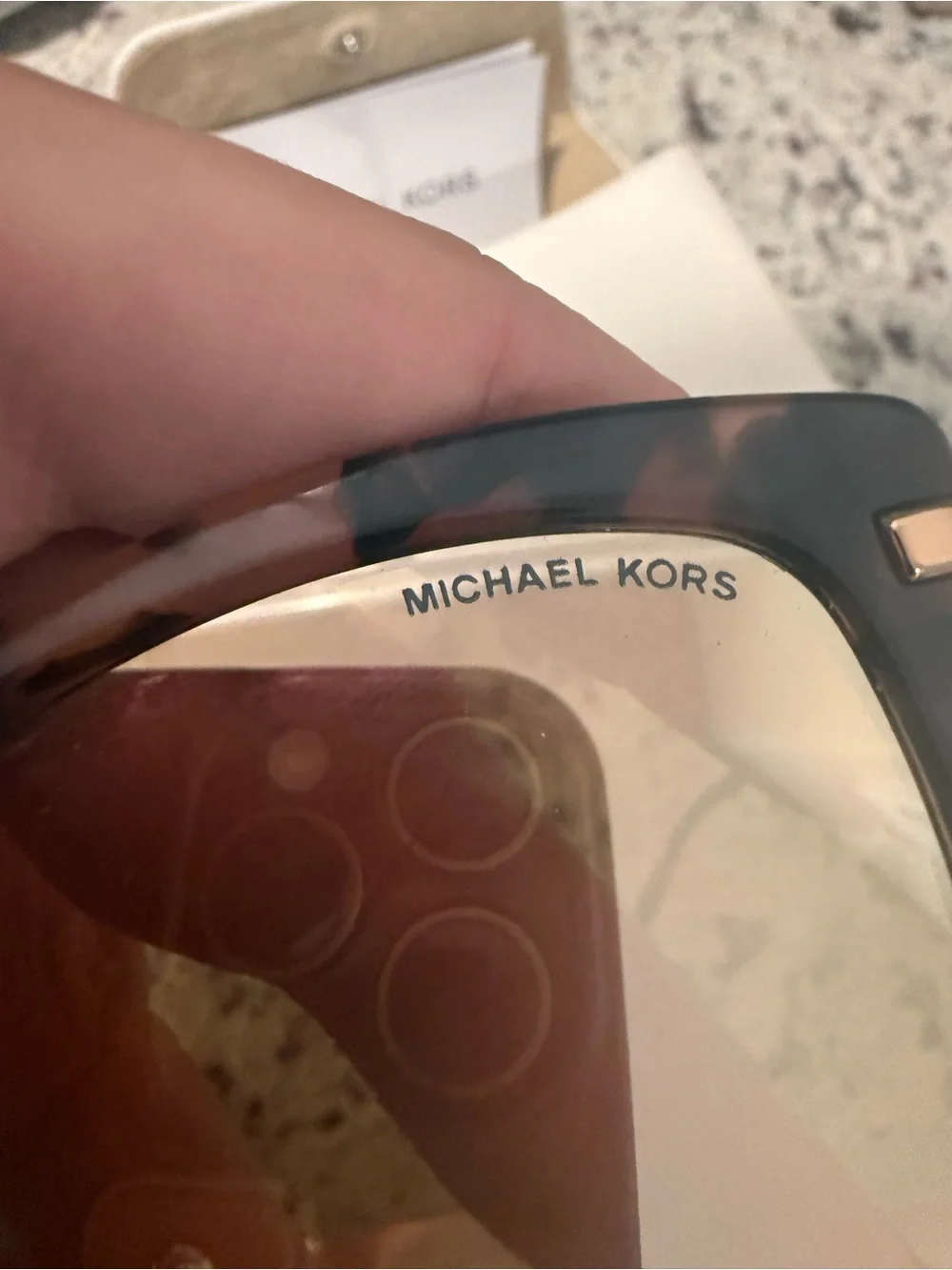 Michael Kors Lia Tortoise Frame Sunglasses with Rose Gold Lenses